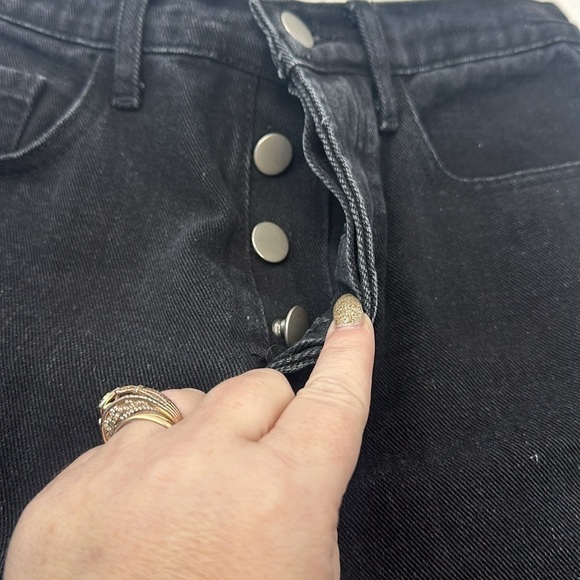 Princess Polly high rise, straight leg, button fly distressed DENIM JEANS size 4 - Picture 7 of 12